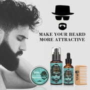 Men Beard Care Kit, Great for Dry or Wet Beards, Beard Care Kit Includes: Beard + Beard + Beard + Beard Comb, Naturenics Premium Beard Set Best Gift for Men-Dad's