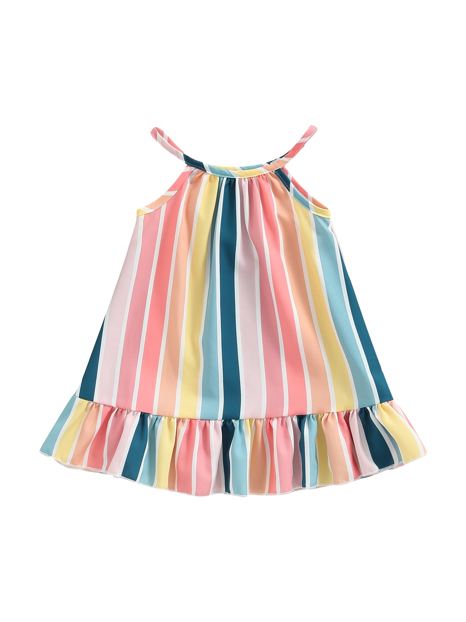 Bagilaanoe Toddler Baby Girls Summer Casual Dress Striped Sleeveless ...