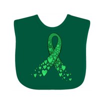 Inktastic Cerebral Palsy Awareness- Green Ribbon Made of Hearts Boys or Girls Baby Bib
