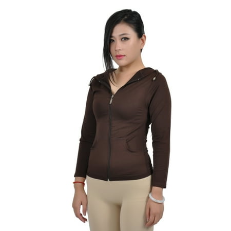 Womens brown fleece hooded jacket size