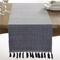 thumbnail image 1 of SARO 1834.NB1672B 16 x 72 in. Rectangle Bellaria Ribbed Tassel Design Reversible Table Runner, 1 of 1
