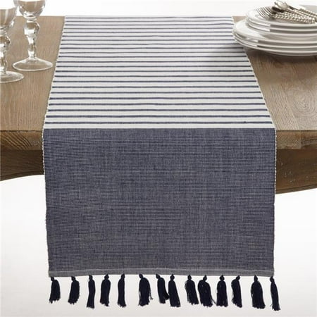 

SARO 16 x 72 in. Rectangle Bellaria Ribbed Tassel Design Reversible Table Runner