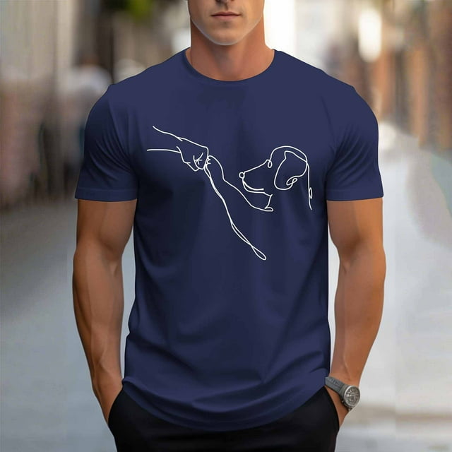 Tops para hombre, blusas y camisas de cuello redondo y manga corta para hombre, blusas casuales de cuello redondo con estampado de moda para hombre, blusas de cuello redondo y manga corta, camisas par