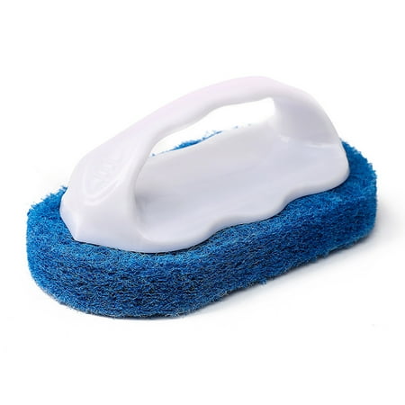 

Sponge Fiber Brush Counter Pot Dish Scrubber with Handle Wet & Dry Dual Use Coated Pot Safe Kitchen Bulk - Nordic White