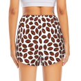 thumbnail image 2 of Lsque Coffee Rugby Printed Women's Running Shorts with Liner Pockets,Elastic Quick Dry Workout Athletic Gym Yoga Shorts,Womens High Waist Shorts-Medium, 2 of 9