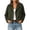 Army Green-AnuYalue's winter jackets, variant on Womens Cropped Wool Blend Pea Coat Notched Lapel Jackets Fall Winter Long Sleeve Outerwear Double Breasted,Side Pockets