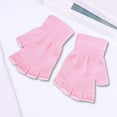 thumbnail image 2 of HNMKIU Thermal Knitted Half Finger Hand Mittens For Kids And Adults Winter Warm Fingerless Gloves For Cold Weather Indoor Outdoor Use Pink,One Size, 2 of 3