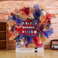 thumbnail image 4 of Couronne Patriotique Rouge Blanc Bleu Décoration de Porte Suspendue – Flore Artificielle Résistante aux Intempéries, Utilisation Extérieure Ou Intérieure, Couleur Durable, Facile à Accrocher, Accent Festif Polyvalent pour Porte d'Entrée, 4 of 6