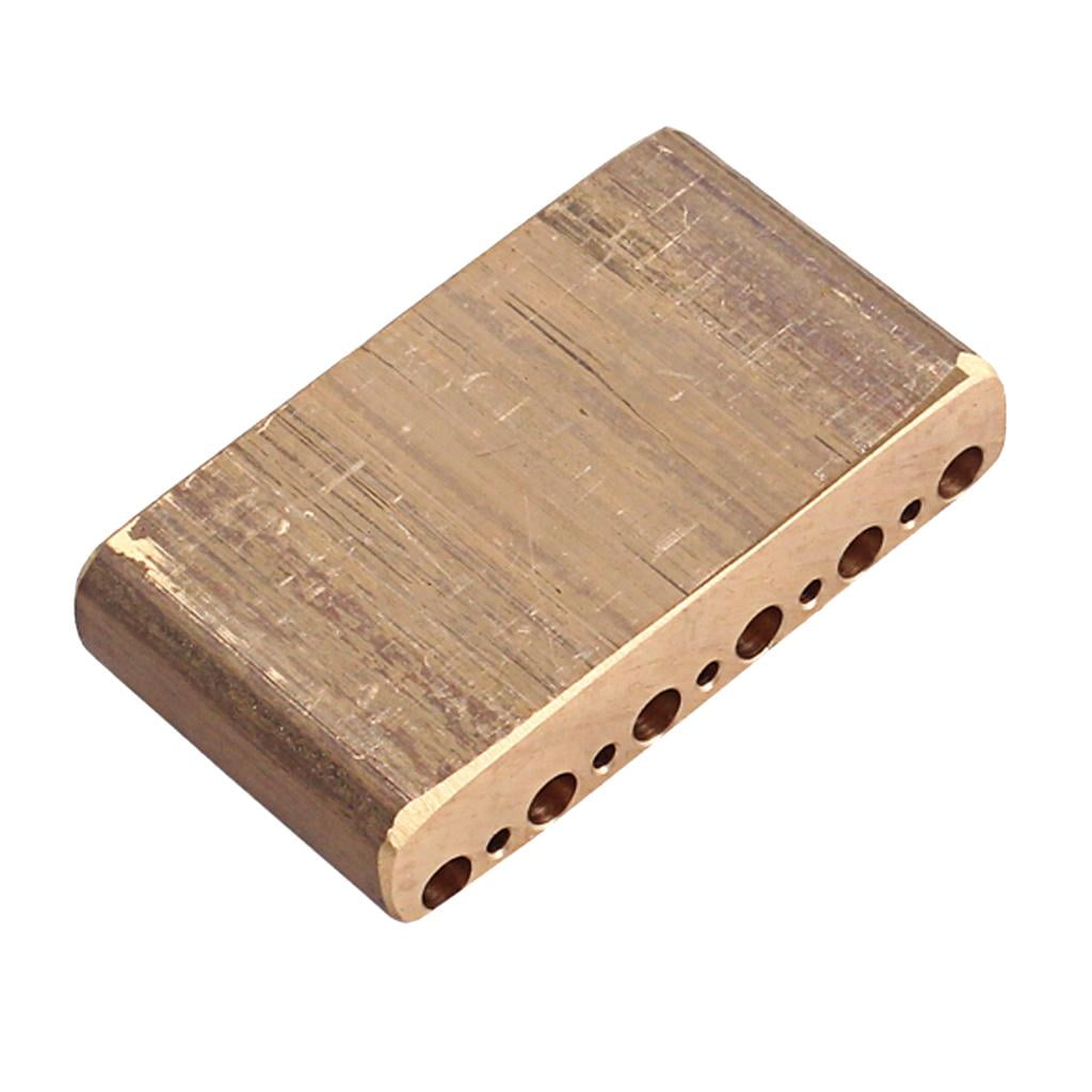 Tremolo Block Sustain Bridge Golden DIY for Electric Guitar Accessory, 63.5 x 37 x 13.5mm