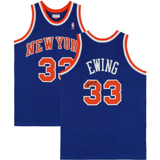 Patrick Ewing New York Knicks Fanatics Authentic Unsigned Blue Jersey Two  Handed Slam Dunk vs. Philadelphia 76ers Photograph