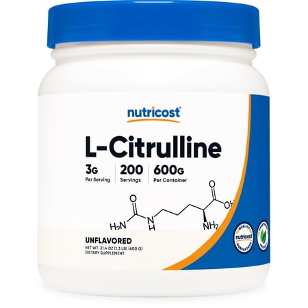 Nutricost Pure L-Citrulline Powder 600 Grams - No Malate  Non-GMO Supplement