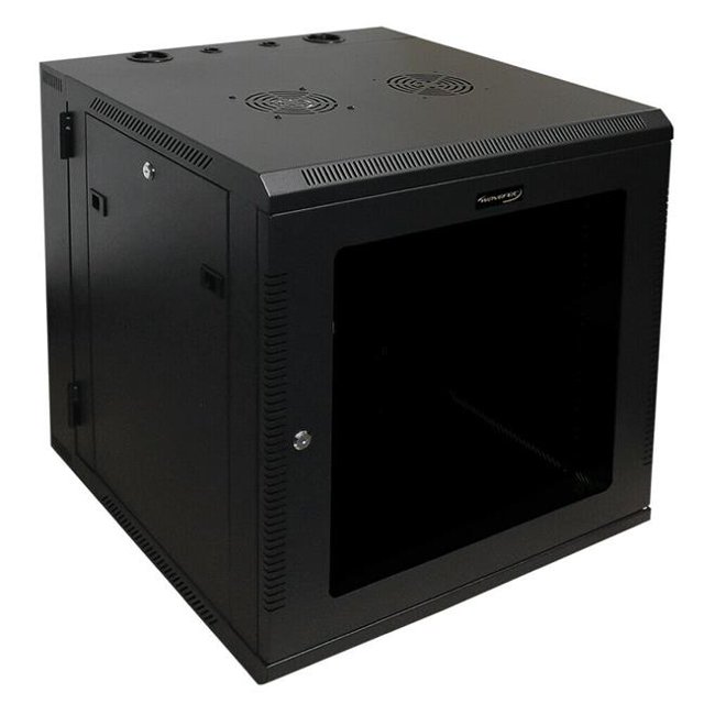 24 in. 12U Server Wall Mount Cabinet, Black