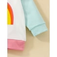thumbnail image 6 of Bagilaanoe 2Pcs Toddler Baby Girl Long Pants Set Rainbow Print Long Sleeve Sweatshirt Pullover Tops+ Trousers 6M 12M 18M 24M 3T Kids Fall Casual Sweatsuit, 6 of 9