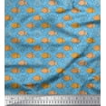 thumbnail image 1 of Soimoi Polyester Crepe Fabric Fish & Shells Ocean Fabric Prints by Yard 42 Inch Wide, 1 of 3