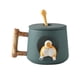 thumbnail image 1 of Taza linda personalizada con tapa, cuchara, taza de agua para café del hogar, taza de perro Shiba, una taza, 1 of 4