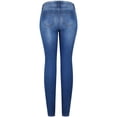 thumbnail image 2 of 2Luver, Women's, Stretchy 5 Pocket Skinny Distressed Denim Jeans, Medium Denim, 11, 2 of 2