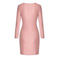 thumbnail image 5 of FcBaudy Robe à Manches Longues Col en V, Robes d'Été pour Femmes, Robes pour Femmes Mode Décontractée Robe à Paillettes Col en V Manches Longues Robes de Soirée Robe pour Femmes, 5 of 5