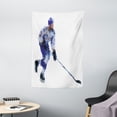 thumbnail image 1 of Modern Tapestry, Hockey Player in Fragmented Triangle Formes Winter Sports Hobby Design, Wall Hanging for Bedroom Living Room Dorm Decor, 40W X 60L Inches, Blue Purplegrey Black, by Ambesonne, 1 of 2