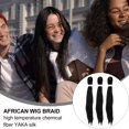 thumbnail image 3 of BEADCEST 6 Pcs Rallonges de Cheveux Torsadées pour Tresses Fil Noir Résistant aux Hautes Températures pour Femmes Mariages, 3 of 5