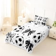 thumbnail image 5 of Erosebridal Vintage Ribbon Bow Twin Sheet Sets For Girls Teens,Kids Football Soccer Bedding 3pcs, 5 of 6