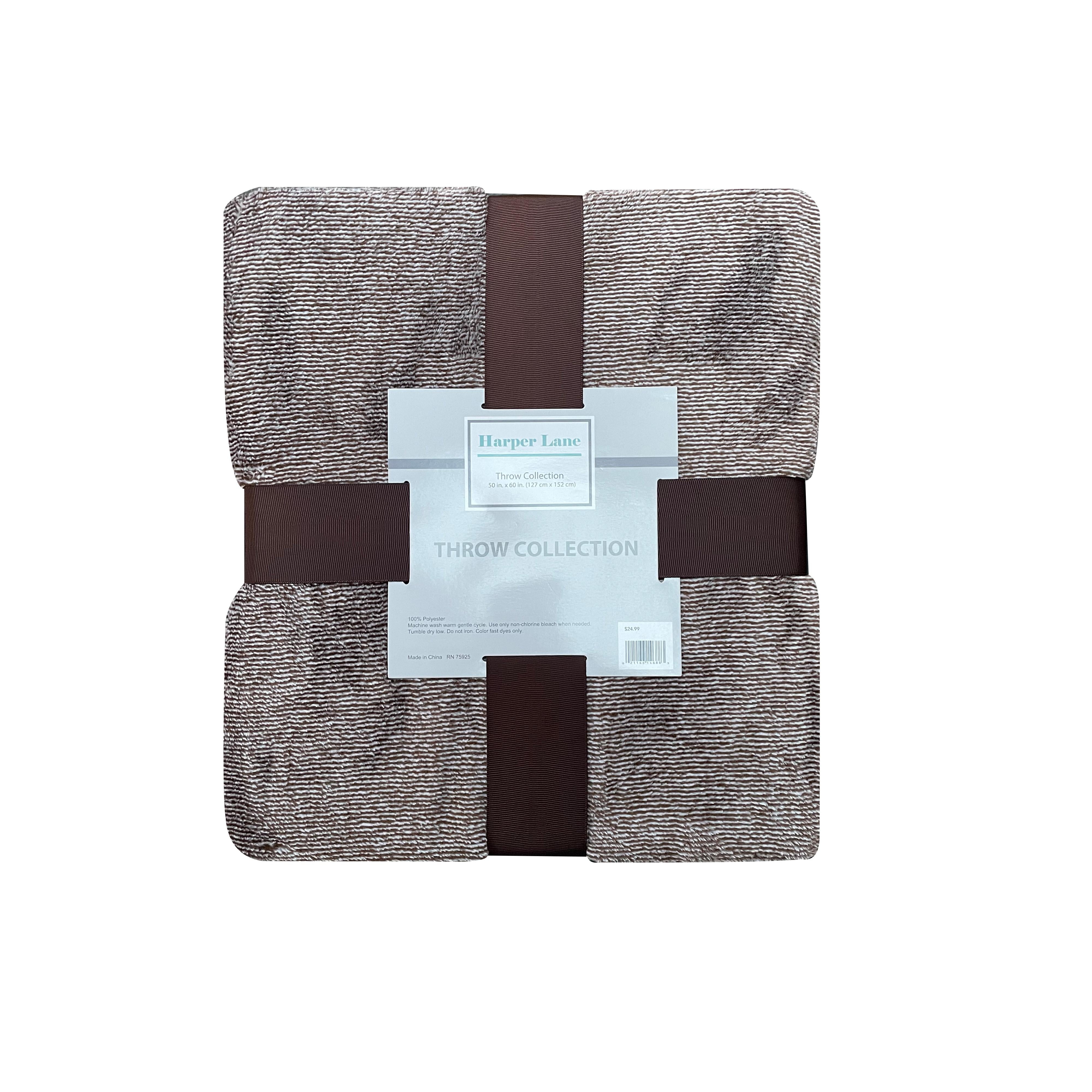 Harper Lane Marlin Plush Throw Chocolate 50"X60"