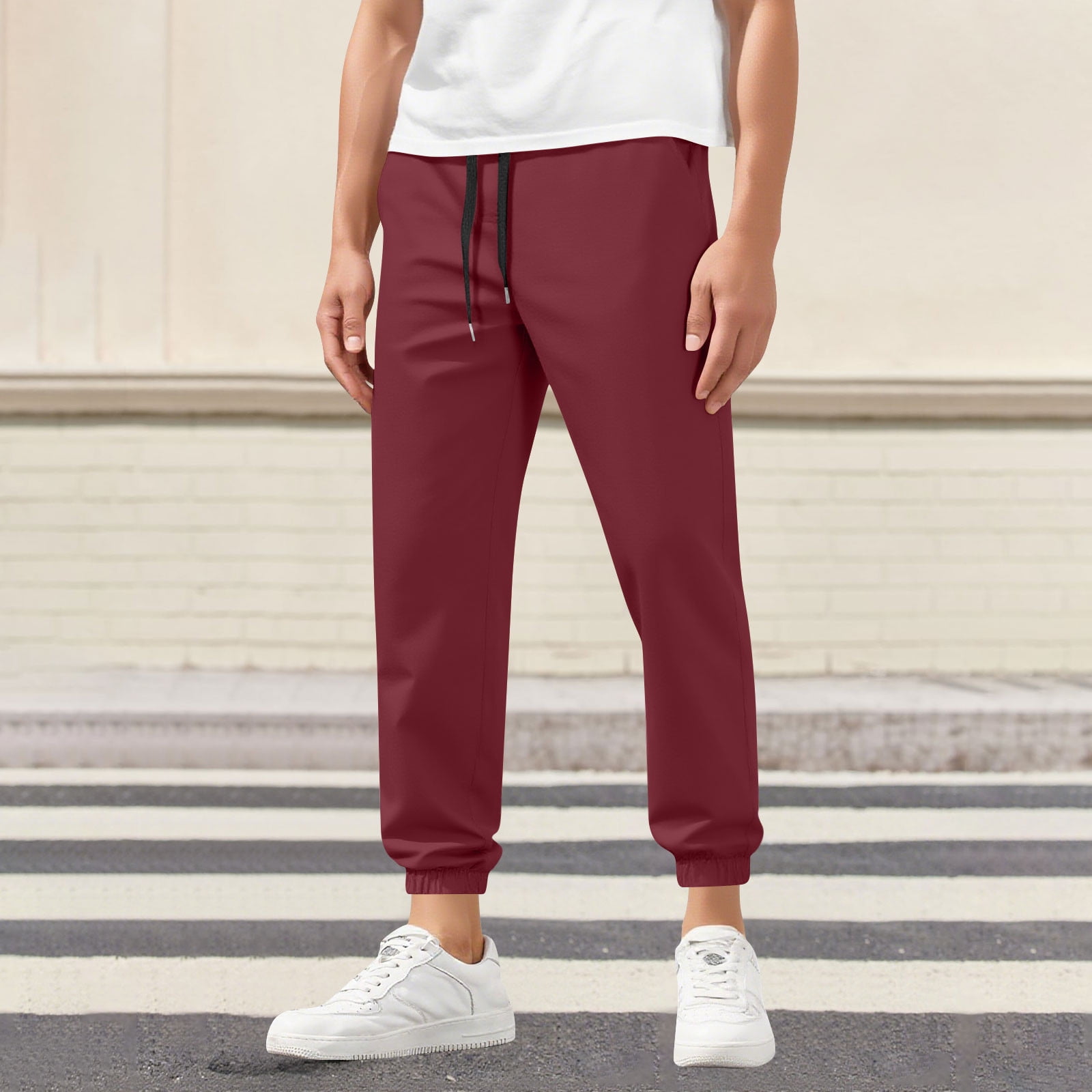 Ediodpoh Pantalons de Survêtement pour Hommes Bas Élastique Ouvert Joggers Amples Pantalons Décontractés de Gym Athlétiques avec Poches Pantalons pour Hommes Vert TG