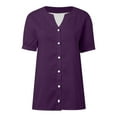 thumbnail image 3 of Ladies' New Top With A Small V Neck And Loose Buttons Casual Shirts for Women Summer Womens Button Front Shirts Womens Dress Shirts Long Sleeve Tall T Shirts Women Oversize Denim Shirt Colla Button, 3 of 4
