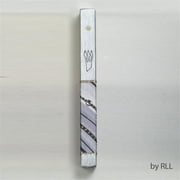 Decorated Aluminum Mezuzah ''Purple Horizon'' - 5.5''