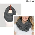 thumbnail image 3 of BASICO Women Charcoal Grey Infinity Scarf Chunky Knitted Neck Warmer | Winter Crocket Knit Scarf for Women, 3 of 4