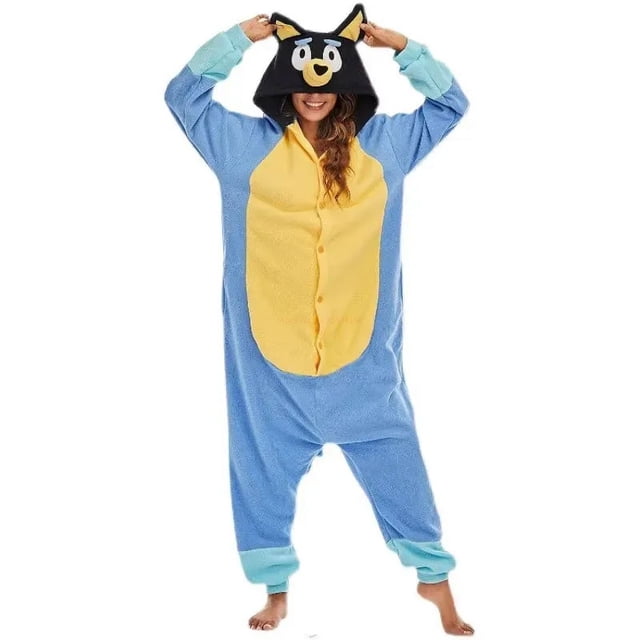 Pijama de una pieza de dibujos animados de Bluey para adultos y niños, disfraz de cosplay de Bingo Bluey, disponible en varias tallas. Regalo para niños y niñas.
