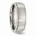 thumbnail image 4 of White Stainless Steel Ring Band Wedding Ridged Standard, 4 of 5