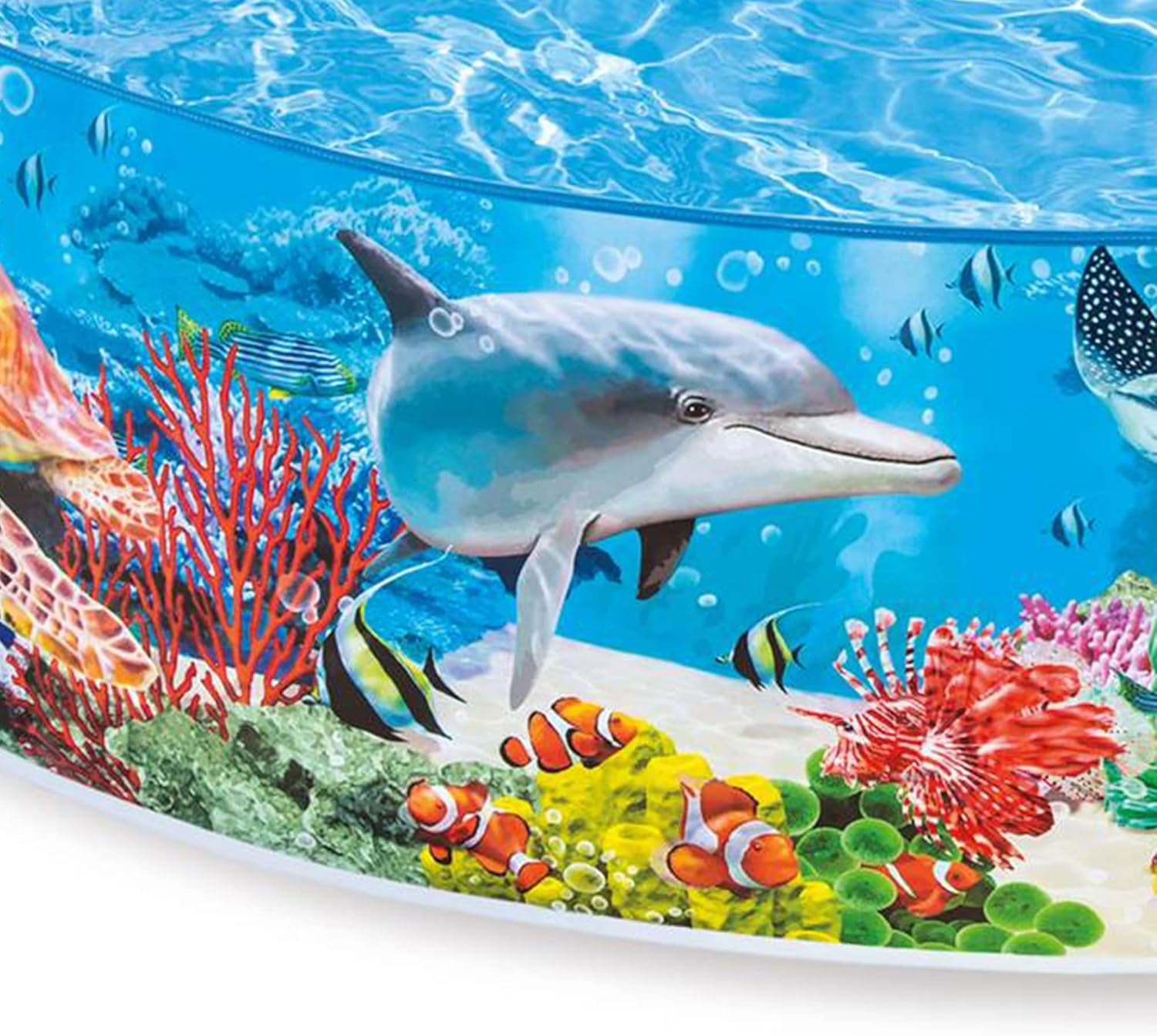 Deep-sea blue 8-foot x 18-inch instant circular plastic ground children's swimming pool