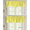 thumbnail image 5 of Fsddascl Yellow Moire Tie Up Valance Curtains for Windows, Kitchen Curtains Window Treatments, Water Ripple Stripe Farmhouse Short Window Shades Valances for Bedroom Bathroom Cafe 42"x18", 5 of 7