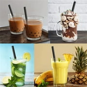 Jumbo Drinking Straws, Individually Wrapped Babo Straws,100 Pack 9.5 inch Long Extra Wide Smoothie 0.45 Black Disposable Boba Bubble Tea Straw,Milkshakes Slushies Straws