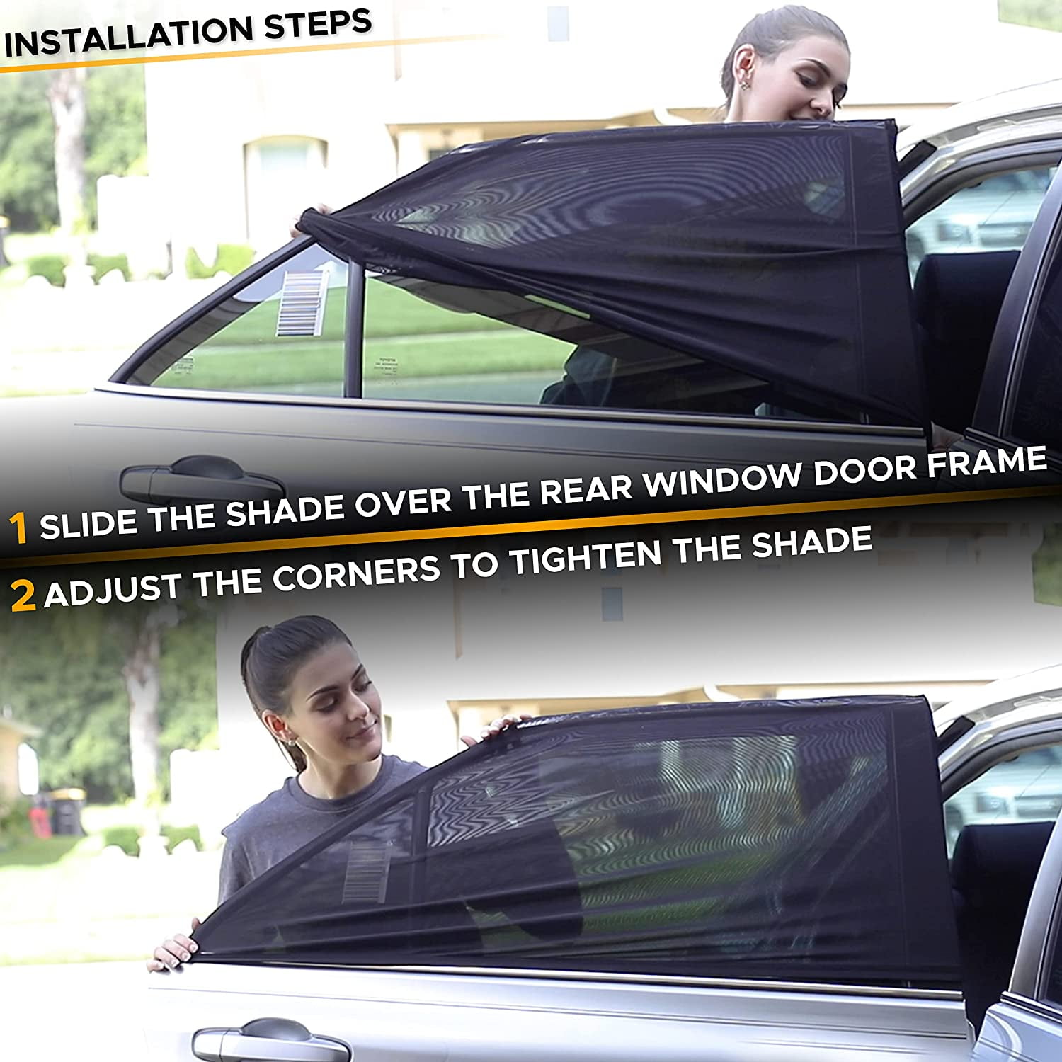 EcoNour Back Window Sun Shade for Car (2 Pack ) (32x15”)