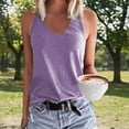 thumbnail image 2 of Daznico Womens U-Neck Racerback Tank Top Sleeveless Casual Loose Fit Soft Stretch Basic Summer Blouse,L, 2 of 4