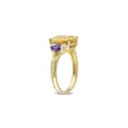 thumbnail image 5 of 3.34 Carat (Ctw) Citrine and African Amethyst Ring in Yellow Plated Sterling Silver for Women, 5 of 6