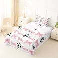 thumbnail image 5 of Erosebridal Soccer Ball Games Twin Sheet Sets For Football Boys,Pink Bows Kawaii Bowtie Girls Bedding 3 Pieces, 5 of 6