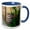 Blue/White, variant on 3drose, Italy, Tuscany, Monteriggioni, Vine, Barrel, 11oz Two-tone Yellow Mug