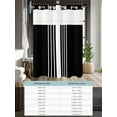 thumbnail image 6 of No Hook Cloth Fabric Shower Curtain with Snap in Liner, Black White Stripe Waterproof Shower Curtains Set with See Through Top Window, Modern Rustic Vertical Striped Bath Curtains Shower 72"x78", 6 of 6