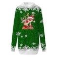 thumbnail image 4 of Fiaer Womens Sweatshirts Dress Christmas Hoodie Reindeer Printed Oversized Long Sleeve Trendy Comfort Tops with Pocket Green XXXL, 4 of 5