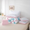 thumbnail image 6 of Manfei Ocean Cartoon Shell 7-Piece Twin Bedding,Pink Bowknot Bedding Comforter Set,Pink Reversible, 6 of 7