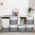 thumbnail image 2 of 13 x 13 Inch Storage Cubes,6 Pack Cube Storage Bins for Shelves，Fabric Collapsible Storage Bins with Handles, Foldable Storage Basket for Organizing Clothes, Toys, Books (White&Gray), 2 of 6