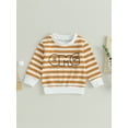 thumbnail image 2 of Bagilaanoe Toddler Baby Girl Boy Casual Sweatshirt Long Sleeve Striped Pullover 6M 12M 18M 24M 3T 4T Kids Fall Loose Tee Tops, 2 of 8