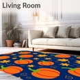 thumbnail image 2 of ODIKA 8'x10' Machine Washable Non-Slip Area Rug, Autumnal Gourd Welcome Entryway High Traffic Rug, Blue, 602209, 2 of 7