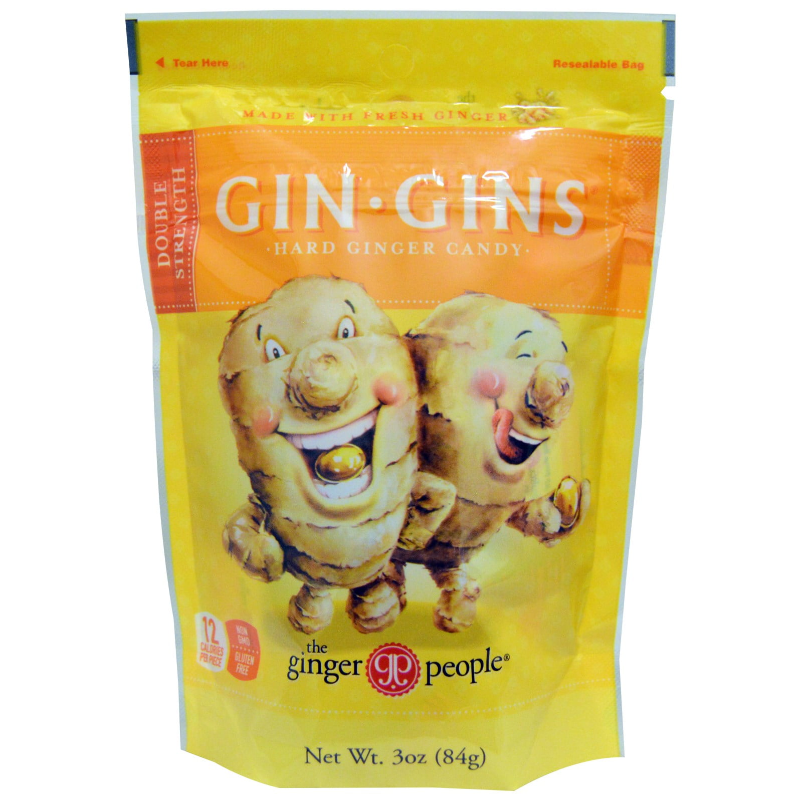 The Ginger People, GinÃ‚Â·Gins, Hard Ginger Candy, Double Strength, 3