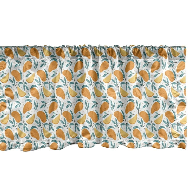 Fruits Window Valance Pack of 2, Mango Branches Exotic Delicious