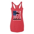 thumbnail image 2 of Wild Bobby RED Remember Everyone Deployed Until They Come Home USA Military Women Tri-Blend Racerback Tank Top, 2 of 6