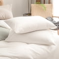 thumbnail image 3 of BESTOUCH Duvet Cover Set Queen Size 100% Washed Cotton Linen Feel Comfortable Soft Lightweight 3 Pcs Off White, 3 of 8