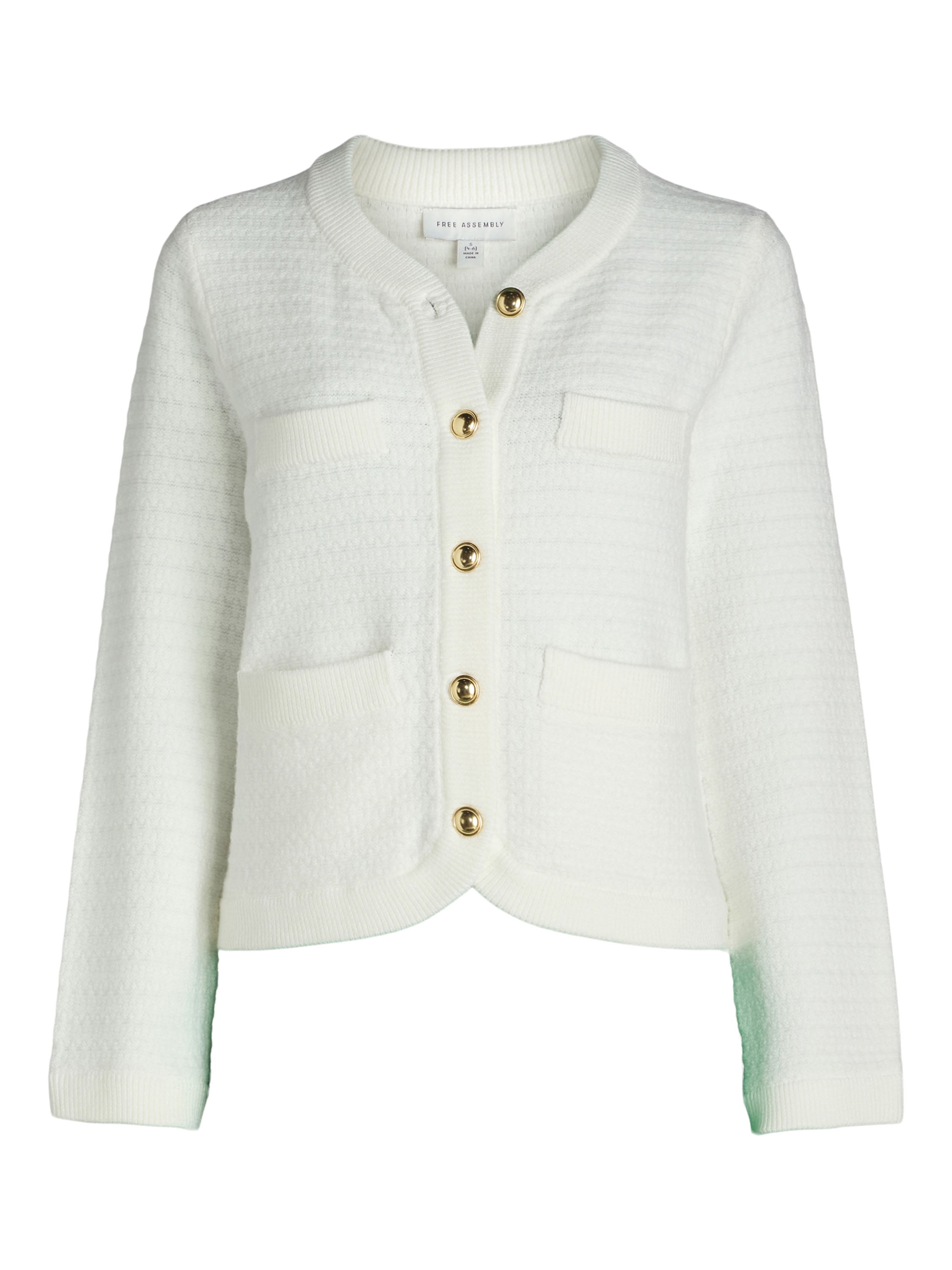 Free Assembly Women’s and Women 's Plus Welt Pocket Cardigan Sweater, Lightweight, Sizes XS-4X